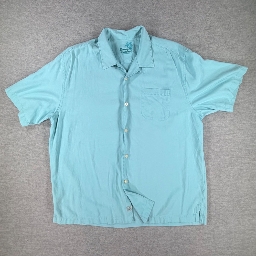 Tommy Bahama Silk Button Down Mens XL Original Fit Short Sleeve Beachy Preppy